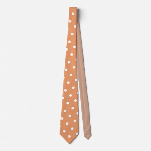 Butterscotch White Polka Dot Patterned ネクタイ (正面)
