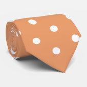 Butterscotch White Polka Dot Patterned ネクタイ (ロール)