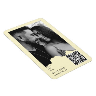 Buttery Yellow Couple Photo QR Code Wedding  マグネット