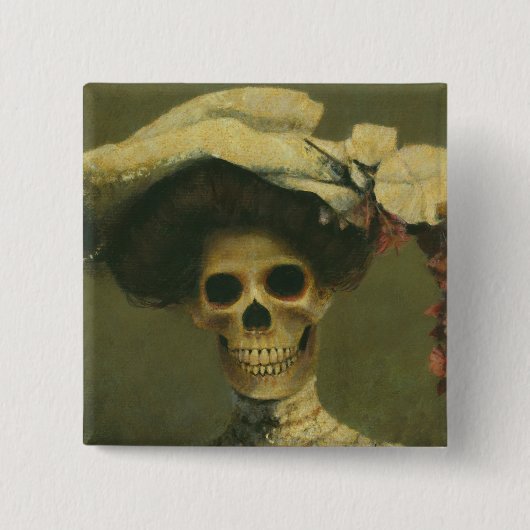 Buttonゴシック様式骨組女性 缶バッジ (正面)