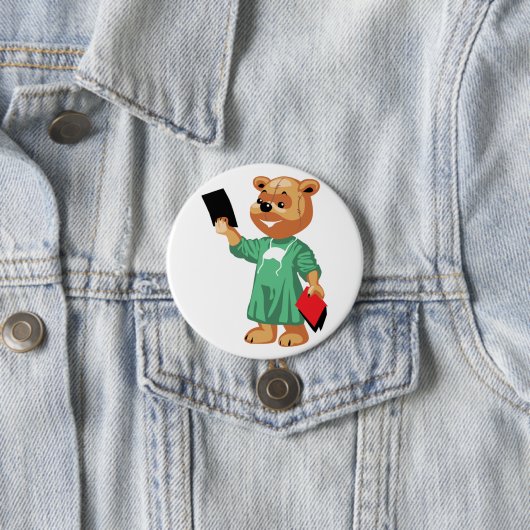 Buttonテディー・ベアの博士 缶バッジ (インサイチュ)