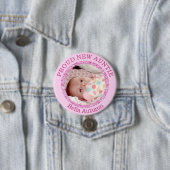 Button女の赤ちゃんのピンクの誇り高い叔母さん 缶バッジ (インサイチュ)