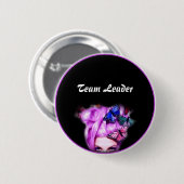 Button紫色の毛の蝶女性 缶バッジ (正面&裏面)