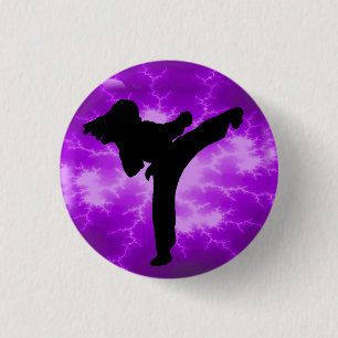 Button紫色の稲妻の女性 缶バッジ