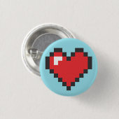 Button Coração 8bits 缶バッジ (正面&裏面)