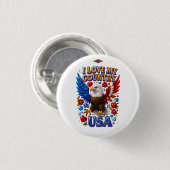 Button Design: I Love My Country - USA 缶バッジ (正面&裏面)