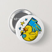 Button Duck with Deafflag Design 缶バッジ (正面&裏面)