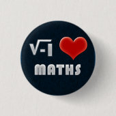 Button I LOVE MATHS 缶バッジ (正面)