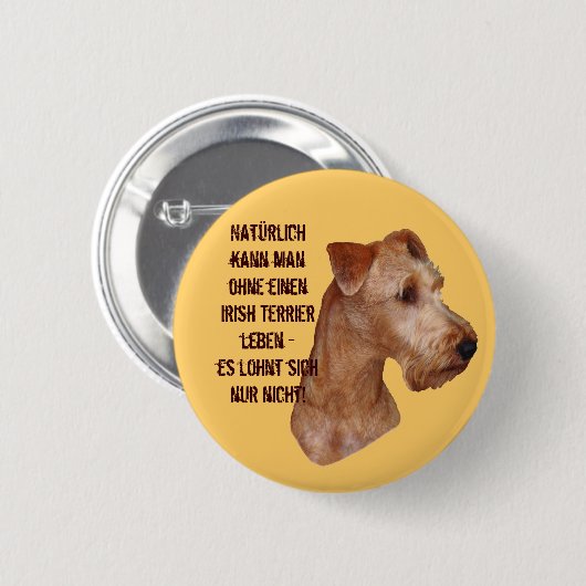 Button "Irish Terrier" 缶バッジ (正面&裏面)