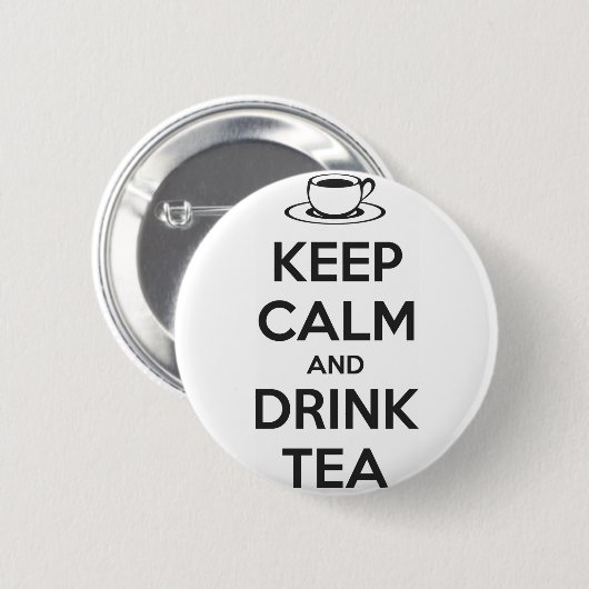 Button Keep Calm and Drink Tea 缶バッジ (正面&裏面)