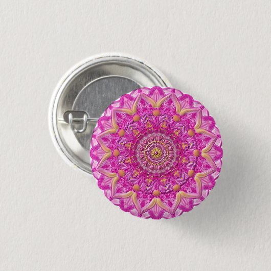 Button Mandala 12 "Magenta" 缶バッジ (正面&裏面)