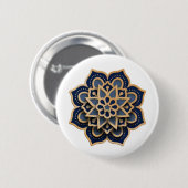 Button-Mandala Design Sewing Button - Navy Blue &  缶バッジ (正面&裏面)