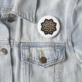 Button-Mandala Design Sewing Button - Navy Blue &  缶バッジ (インサイチュ)