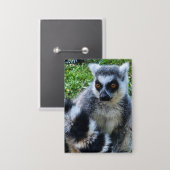 Button met Ringstaartmaki – Unieke Dierenprint 缶バッジ (正面/裏面)