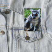 Button met Ringstaartmaki – Unieke Dierenprint 缶バッジ (インサイチュ)