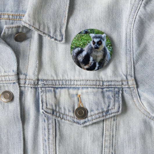 Button met ringstaartmaki – unieke dierenprint 缶バッジ (インサイチュ)