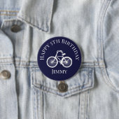 Button Pin Happy xth Birthday Boy Bicycle Blue 缶バッジ (インサイチュ)