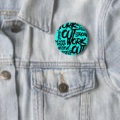 Button Pin Workout Motivation Teal Gym Badge 缶バッジ (インサイチュ)