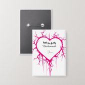 Button Pink Heart 缶バッジ (正面/裏面)