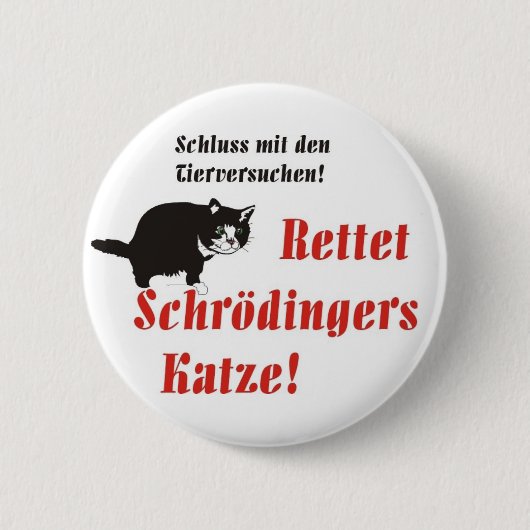 Button Schrödingers Katze 缶バッジ (正面)