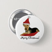 Button Weihnachten "Airedale Terrier" 缶バッジ (正面&裏面)