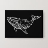 Button White Whale Minimalist  缶バッジ (正面)
