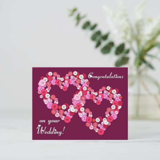 Buttonisedのハート ポストカード (スタンド正面)