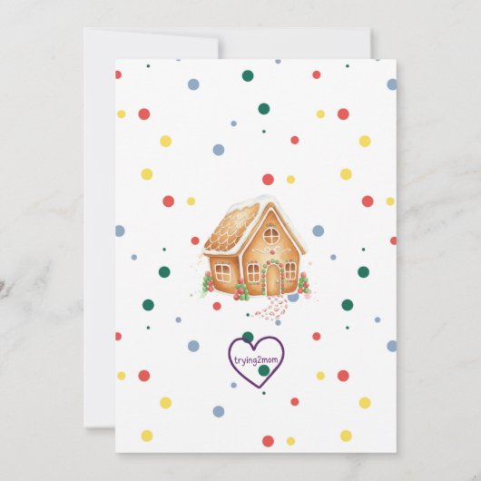 Buttons, Bows, & Gumdrop Rows Gingerbread 招待状 (裏面)