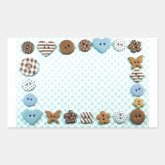 Buttons frame 長方形シール (正面)