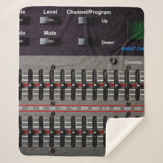 Buttons on a sound mixer in a recording studio. シェルパブランケット (正面)