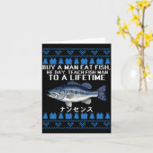 Buy A Man Eat Fish Funny Ugly Christmas Sweaters L カード (黄色い花)