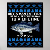 Buy A Man Eat Fish Funny Ugly Christmas Sweaters L ポスター (正面)