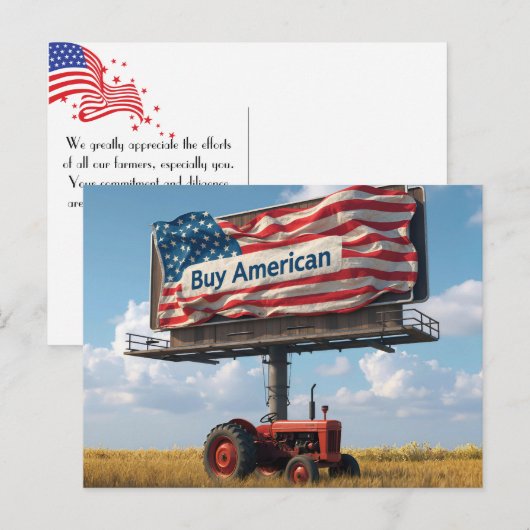 Buy American Billboard On Midwest Farmland ポストカード (正面/裏面)