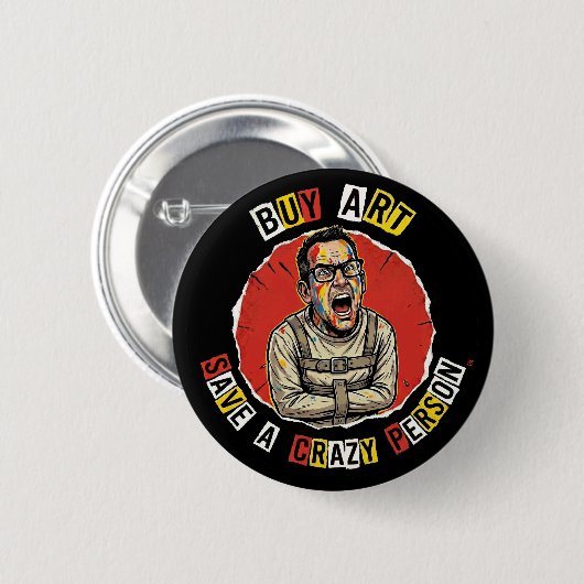 Buy Art Save A Crazy Person Button 缶バッジ (正面&裏面)