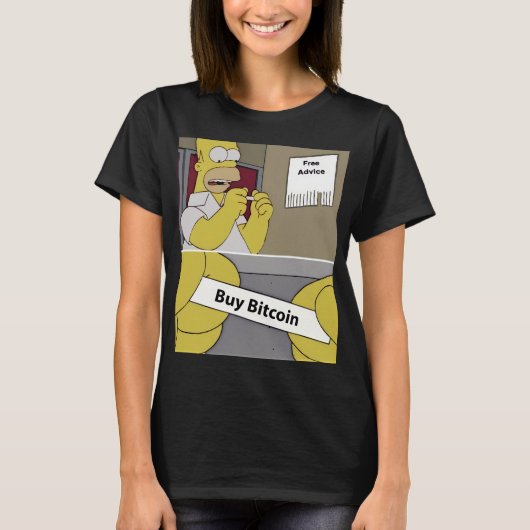 Buy Bitcoin Meme |Funny Crypto Cartoon Art T-Shirt Tシャツ (正面)