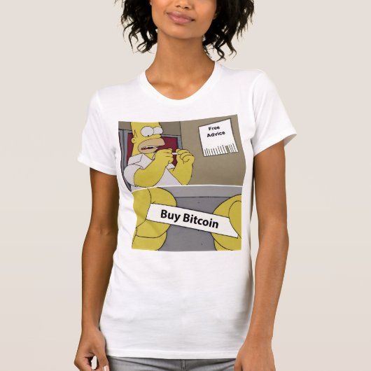 Buy Bitcoin Meme |Funny Crypto Cartoon Art T-Shirt Tシャツ (正面)