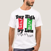 “Buy High Cry Low – Funny Forex Trader T-Shirt” Tシャツ (正面)