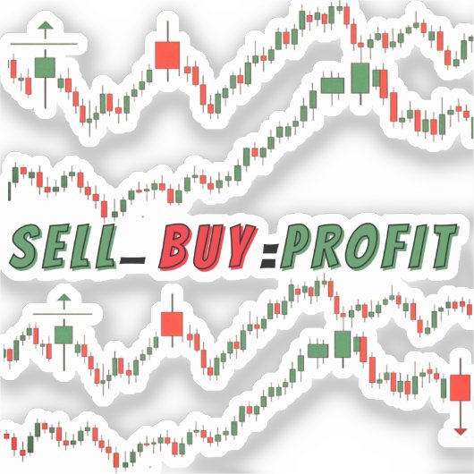 Buy Low Sell High – Elite Trader Vinyl Sticker  シール (正面)