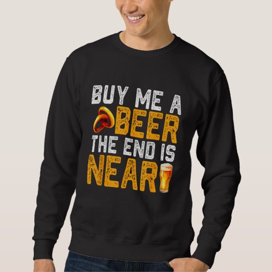 Buy Me A Beer Funny Bachelor Party Engagement Groo スウェットシャツ (正面)