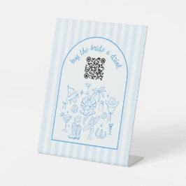 Buy the Bride a Drink Blue Bachelorette Party 台座サイン