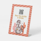 Buy the Bride A Drink Disco Cowgirl Bachelorette 台座サイン (正面)