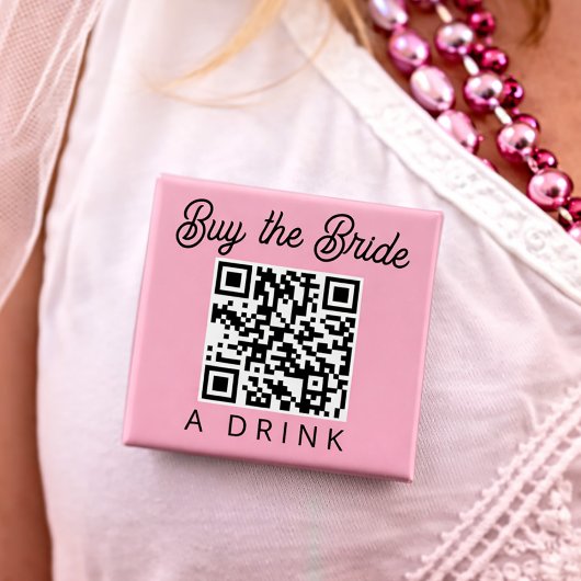 Buy the Bride a Drink QR Code 缶バッジ