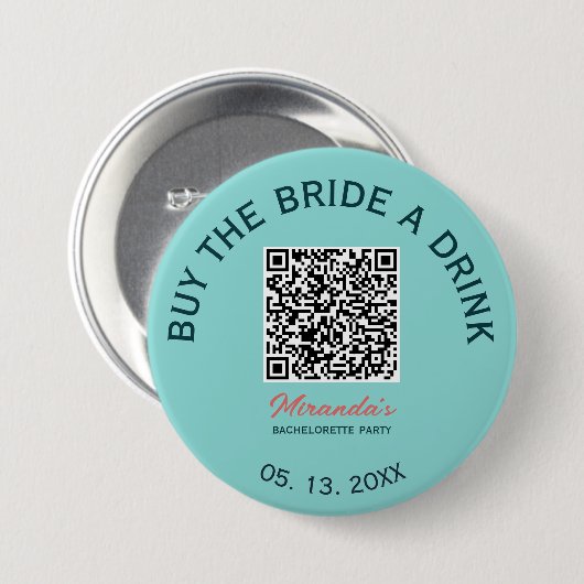 Buy the Bride a Drink QR Code Button 缶バッジ (正面&裏面)