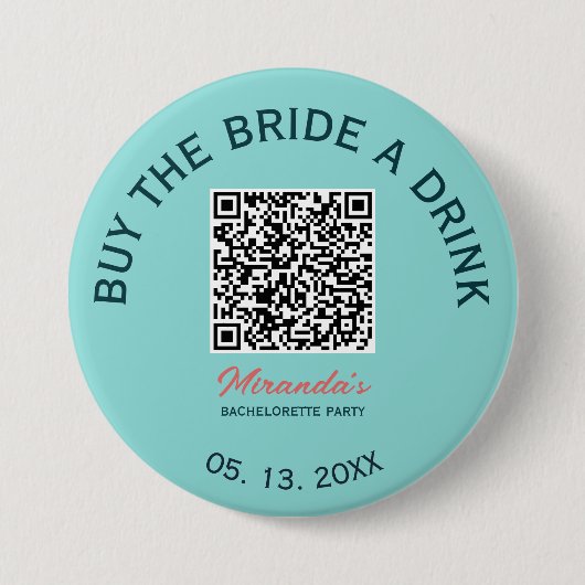 Buy the Bride a Drink QR Code Button 缶バッジ (正面)