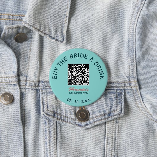 Buy the Bride a Drink QR Code Button 缶バッジ (インサイチュ)
