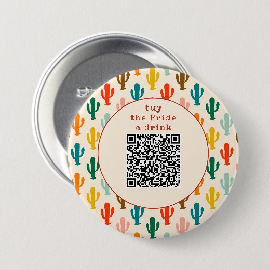 Buy the Bride a Drink QR Code Button 缶バッジ (正面&裏面)