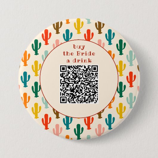 Buy the Bride a Drink QR Code Button 缶バッジ (正面)