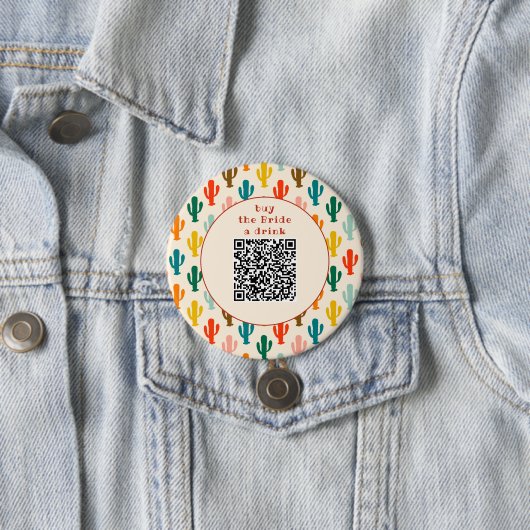 Buy the Bride a Drink QR Code Button 缶バッジ (インサイチュ)