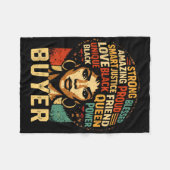 Buyer Black History Month Powerful Black Pride Art フリースブランケット (正面(横))