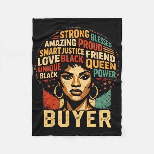 Buyer Black History Month Powerful Black Pride Art フリースブランケット (正面)